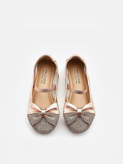 PAZZION, Mini Ayelet Diamante Mary Jane Ballerinas, Champagne