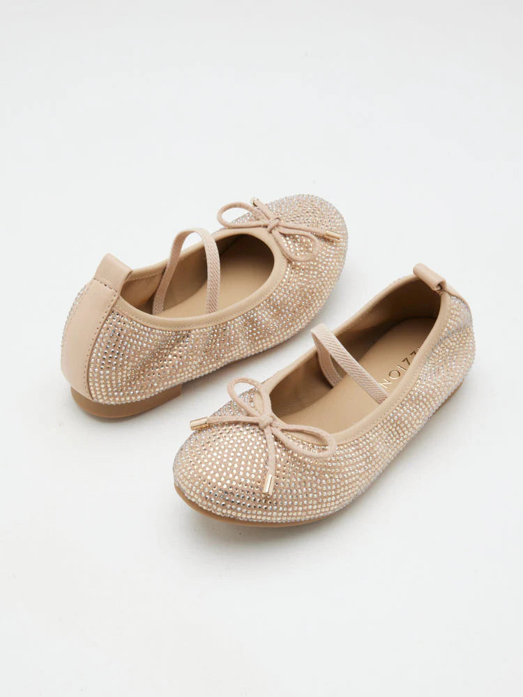 PAZZION, Mini Marcelina Crystal Embellished Mary Janes, Almond