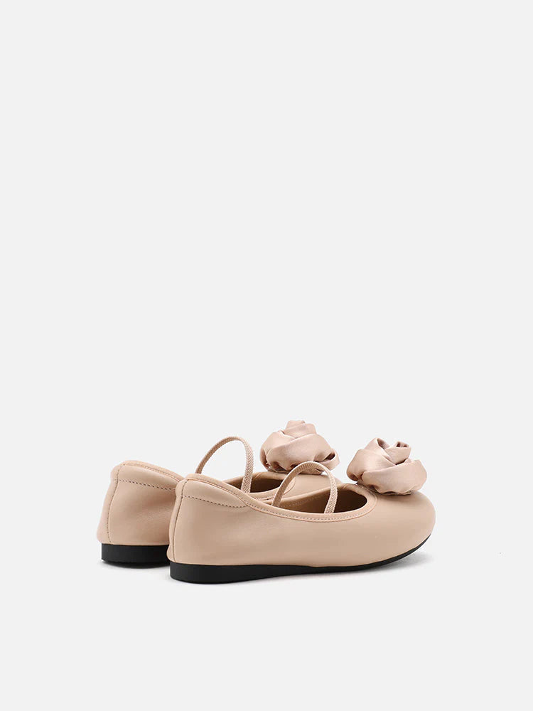 PAZZION, Mini Rosalie Floral Flats, Almond