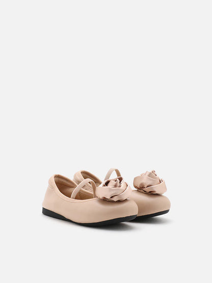 PAZZION, Mini Rosalie Floral Flats, Almond