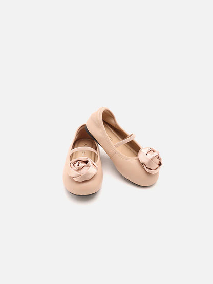 PAZZION, Mini Rosalie Floral Flats, Almond