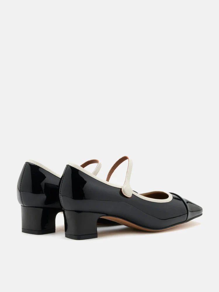 PAZZION, Mirra Patent Leather Mary Jane Heels, Black