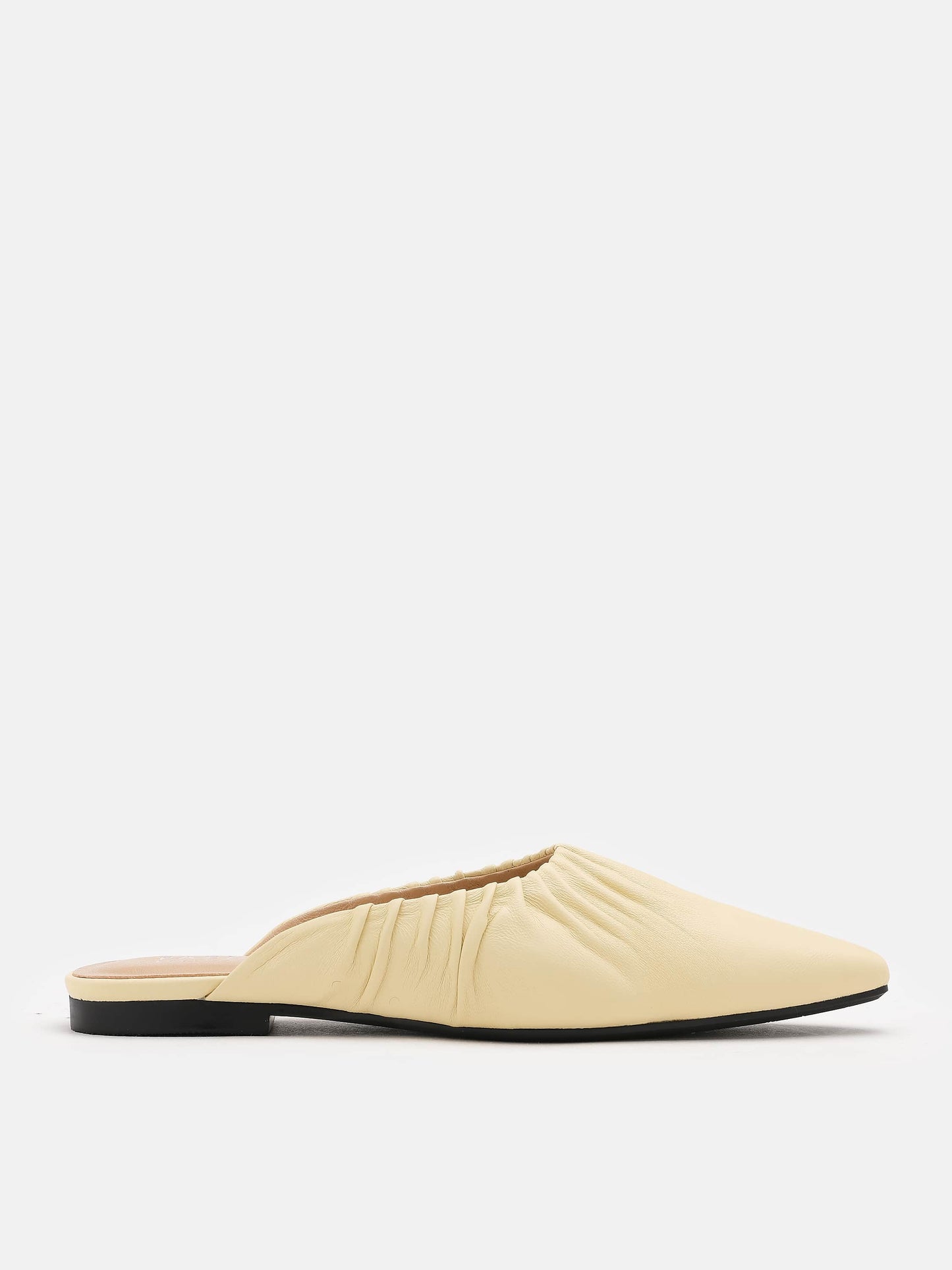 PAZZION, Nikki Supple Leather Slides, Light Yellow