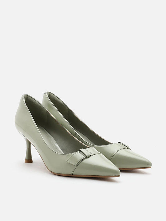 PAZZION, Noelle Leather Pumps, Green