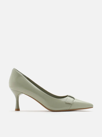 PAZZION, Noelle Leather Pumps, Green