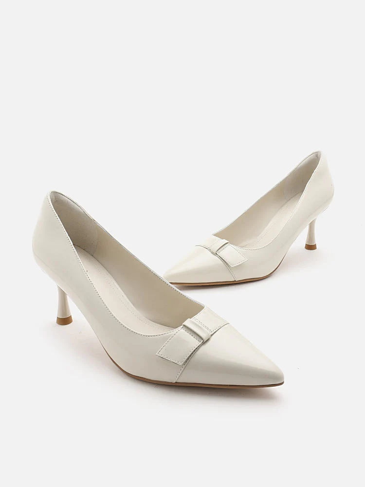 PAZZION, Noelle Leather Pumps, White