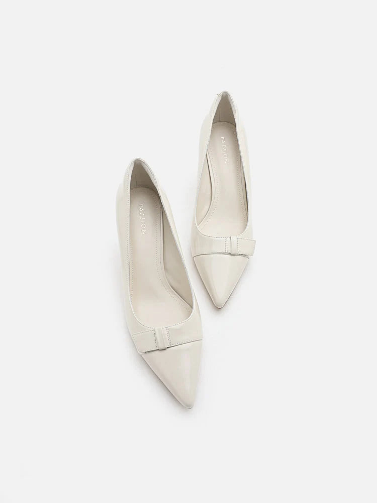 PAZZION, Noelle Leather Pumps, White