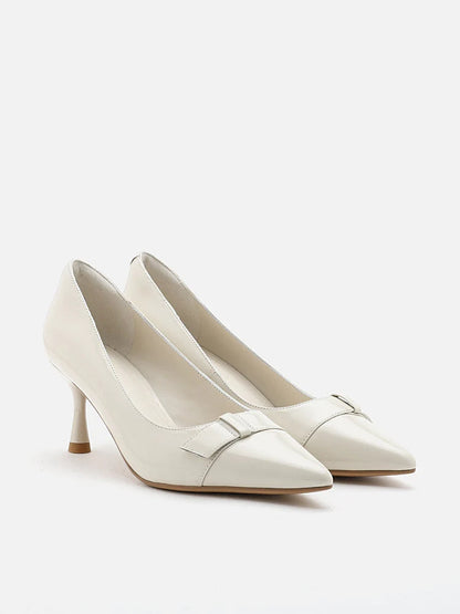 PAZZION, Noelle Leather Pumps, White