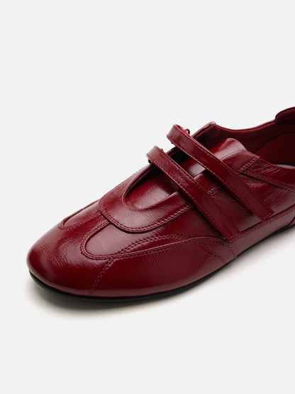 PAZZION, Noralyn Double Velcro Strap Sneakers, Red