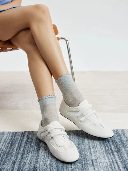 PAZZION, Noralyn Double Velcro Strap Sneakers, White