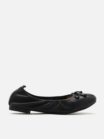 PAZZION, Nova Bow Covered Flats, Black