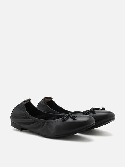 PAZZION, Nova Bow Covered Flats, Black