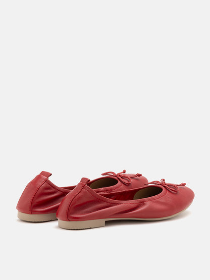 PAZZION, Nova Bow Covered Flats,Red