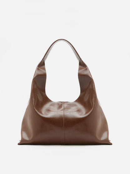 PAZZION, Ophelia Curved Shoulder Bag, Brown