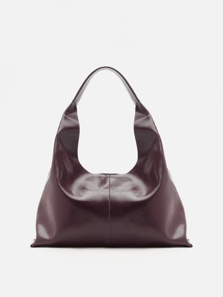 PAZZION, Ophelia Curved Shoulder Bag, Wine