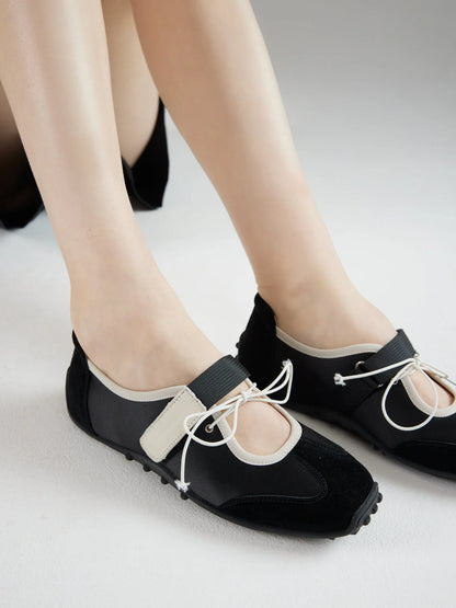 PAZZION, Oravienne Bow-Tied Velcro Sneakers, Black