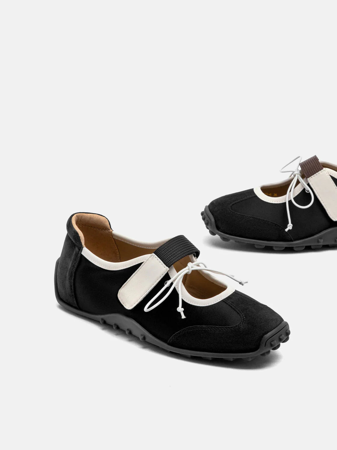 PAZZION, Oravienne Bow-Tied Velcro Sneakers, Black