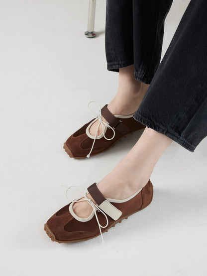 PAZZION, Oravienne Bow-Tied Velcro Sneakers, Brown