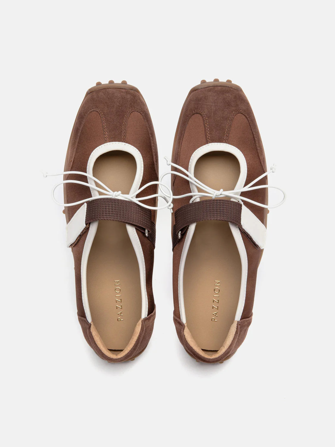 PAZZION, Oravienne Bow-Tied Velcro Sneakers, Brown