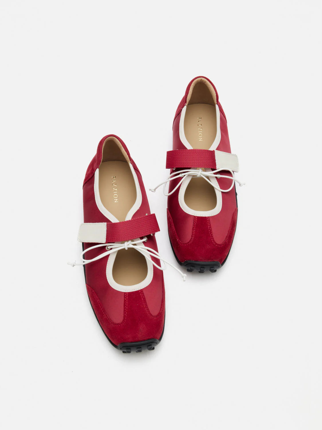 PAZZION, Oravienne Bow-Tied Velcro Sneakers, Red