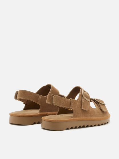 PAZZION, Oriolle Suede Platform Slingback Sandals, Brown