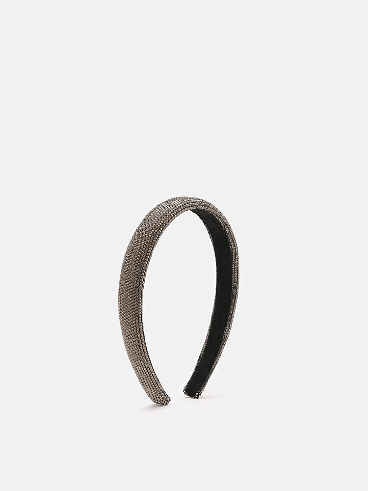PAZZION, PAZZION Flat Base Embellished Hair Band, Pewter