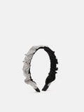 PAZZION, PAZZION Ruched Embellished Hair Band, Silver
