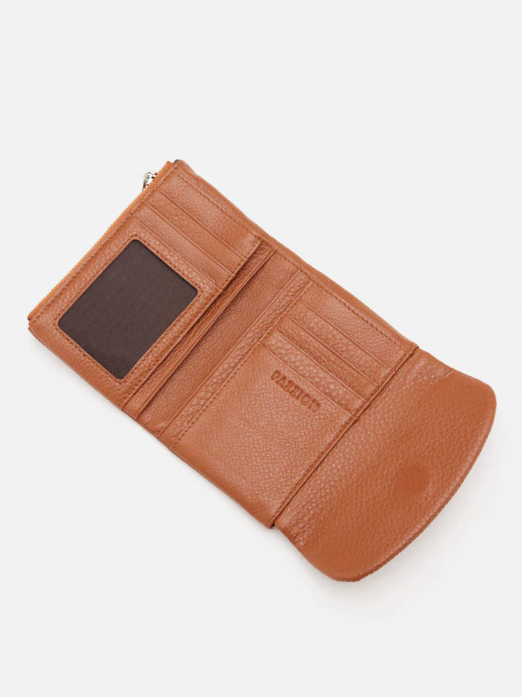 PAZZION, Paula Mini Leather Pouch, Brown