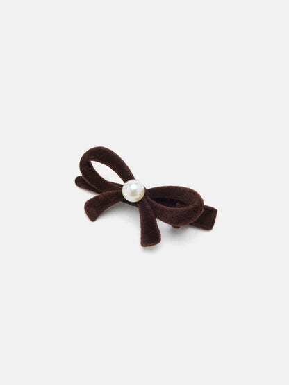 PAZZION, Paulina Bow Hair Clip, Khaki