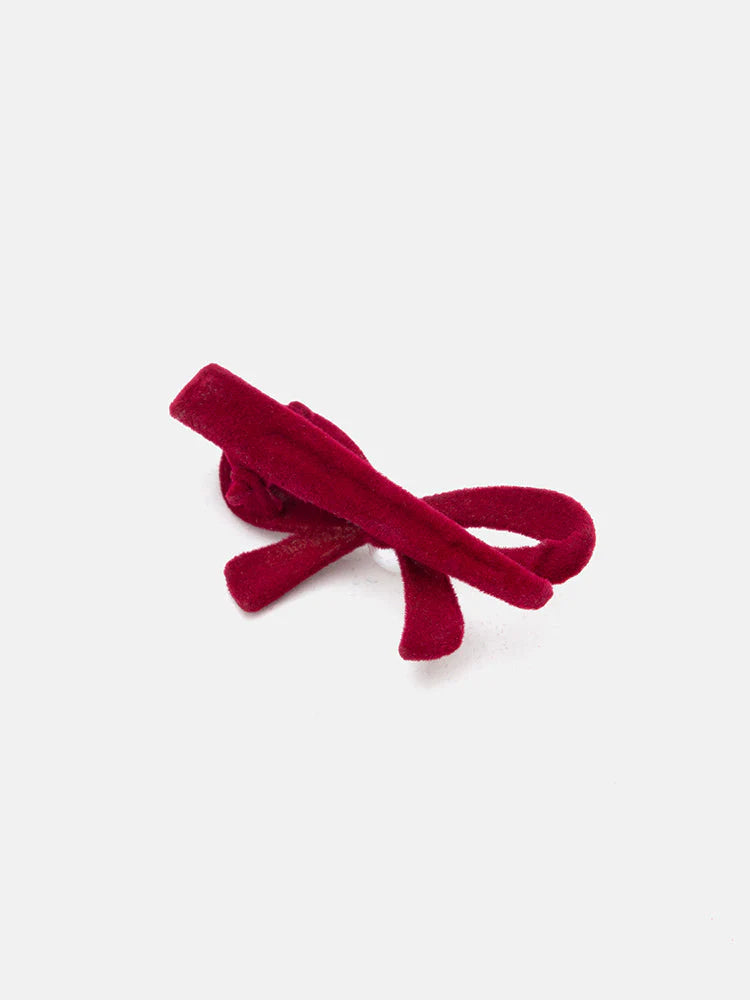 PAZZION, Paulina Bow Hair Clip, Wine