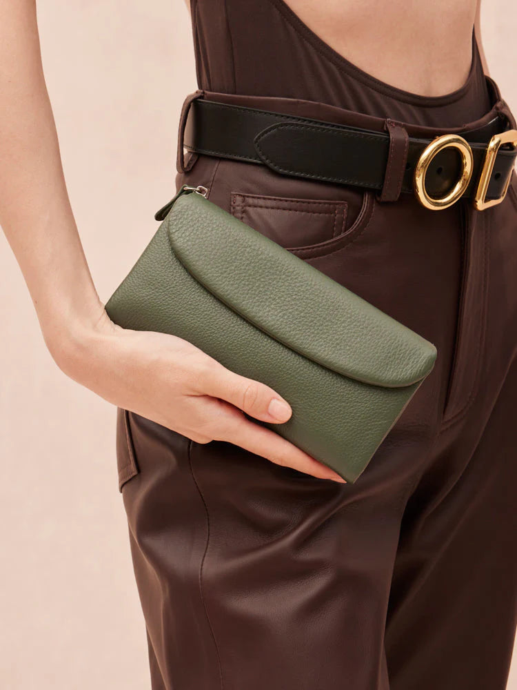 PAZZION, Pauline Leather Pouch, Green