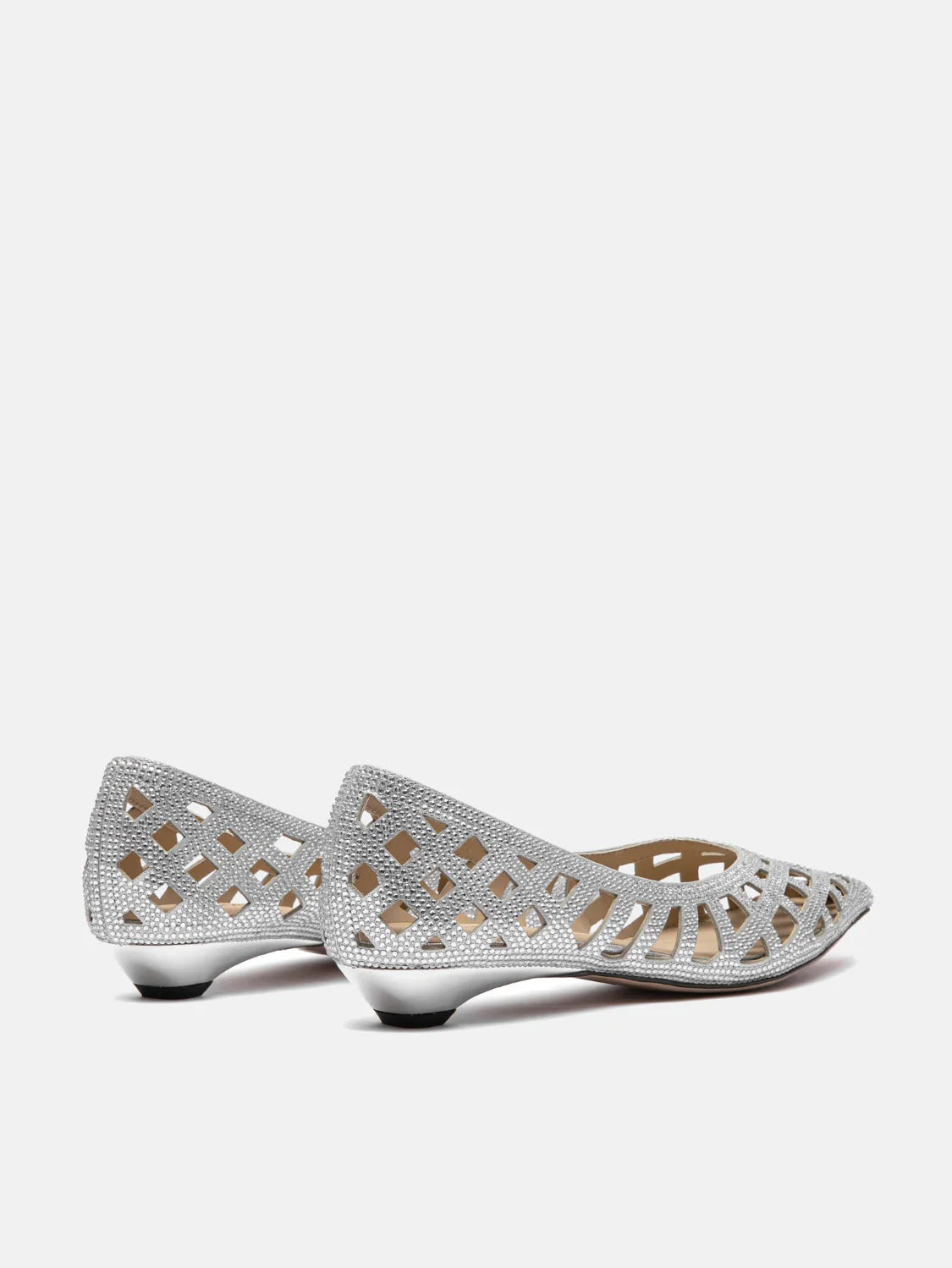 PAZZION, Pavienne Crystal Woven Flats, Silver