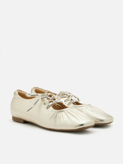 Pernille 金屬色系帶平底鞋