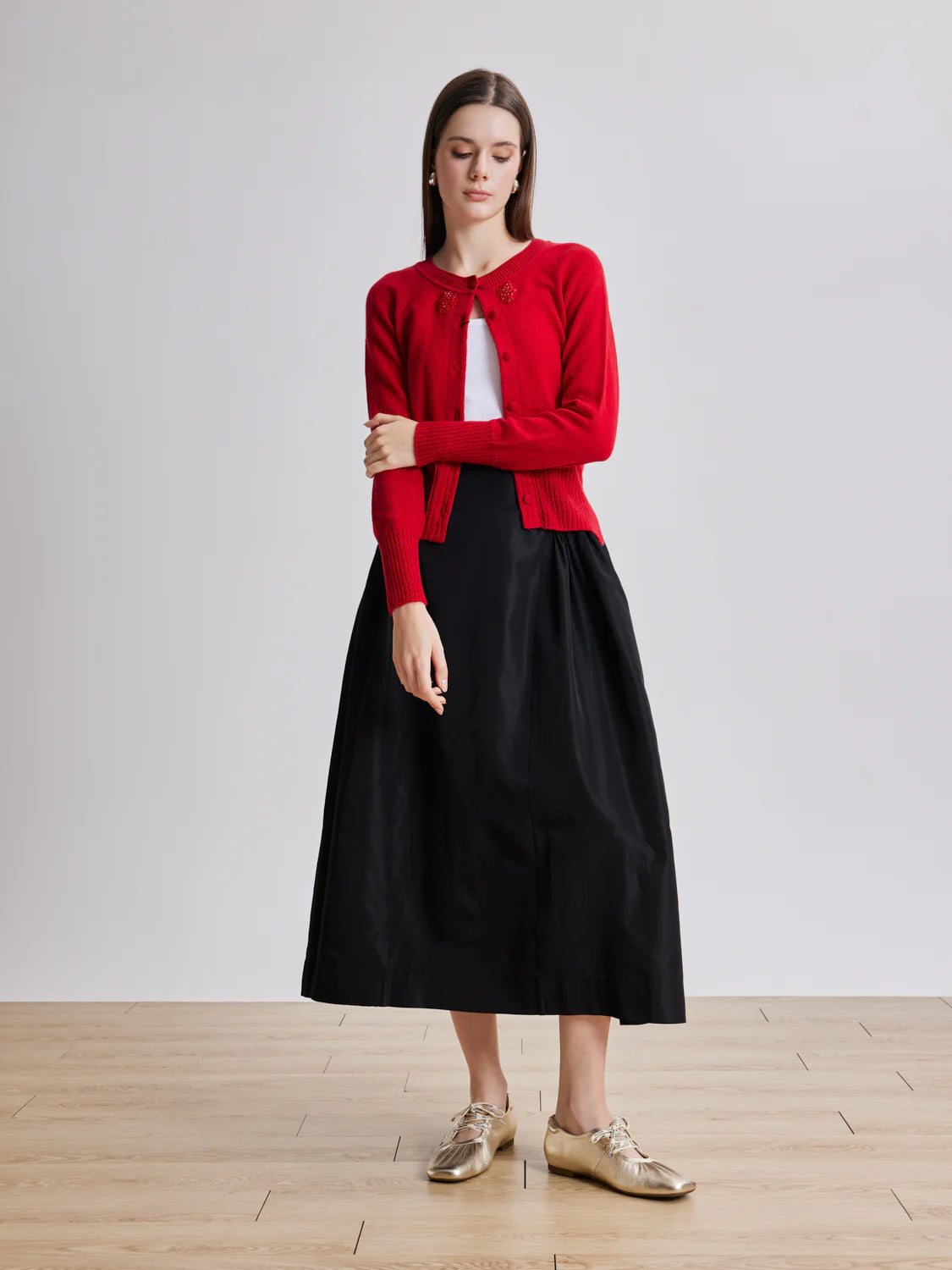 Pernille 金屬色系帶平底鞋