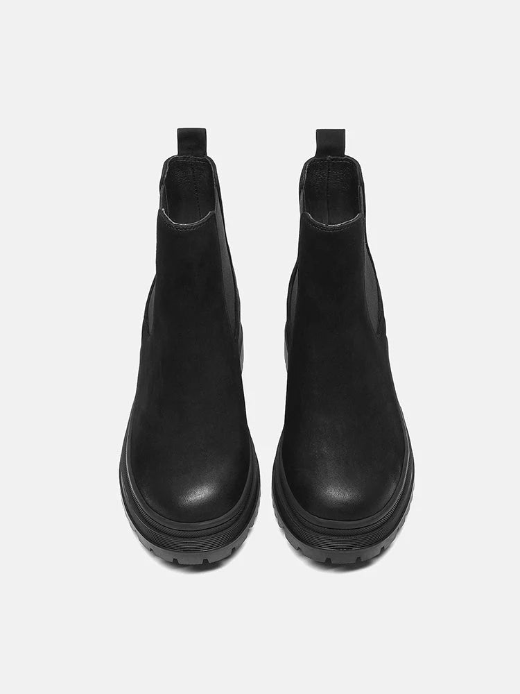 PAZZION, Petra Leather Ankle Boots, Black