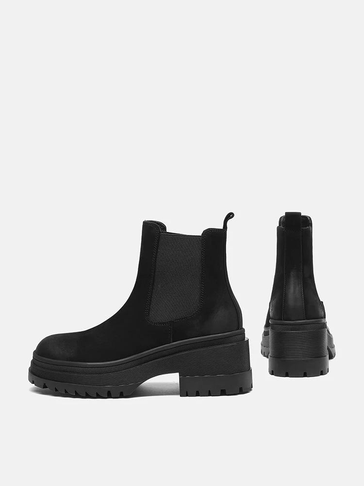 PAZZION, Petra Leather Ankle Boots, Black