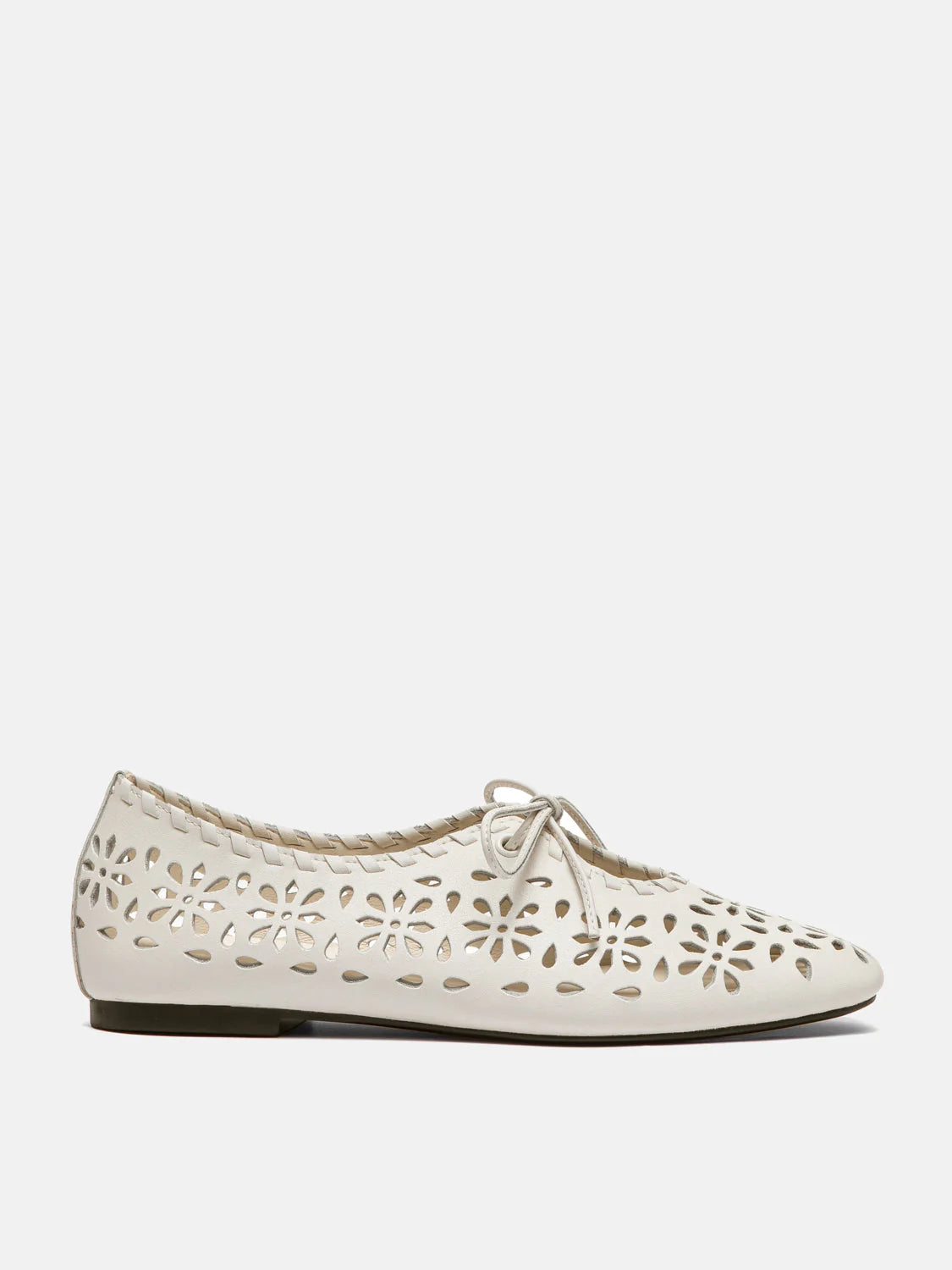 PAZZION, Quenara Floral Cutout Leather Flats, Beige