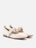 PAZZION, Remi Ruched Strap Mary Janes, Beige