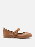 PAZZION, Remi Ruched Strap Mary Janes, Brown