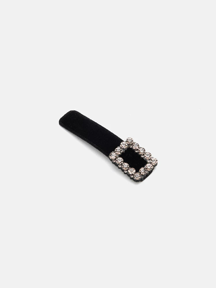 PAZZION, Renee Square Buckle Hair Clip, Black