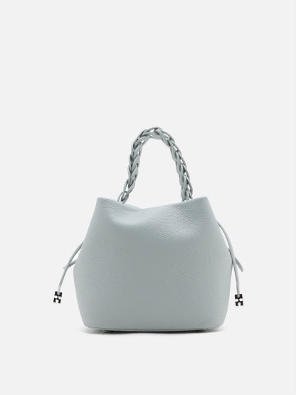 PAZZION, Reza Braided Handle Bucket Bag, Blue