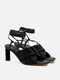 PAZZION, Rhea Adjustable Strap Heel Sandals, Black