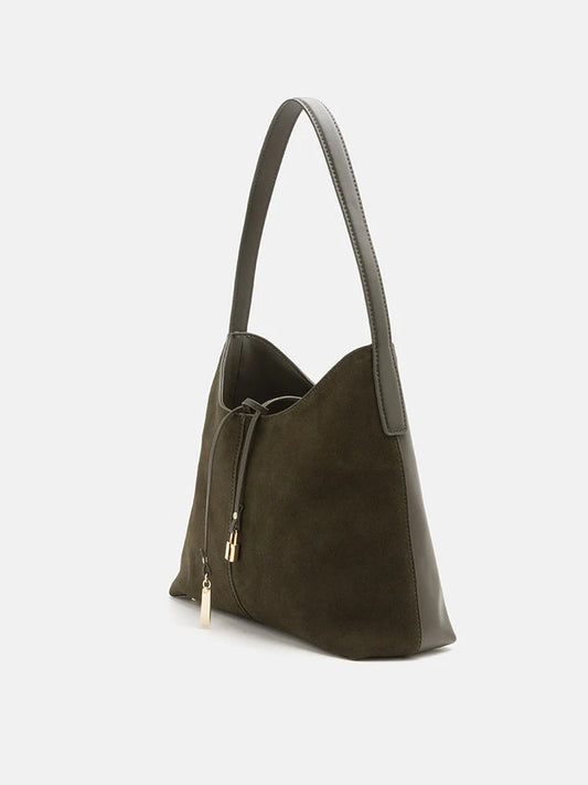 PAZZION, Rhea Metallic Accent Shoulder Bag, Green