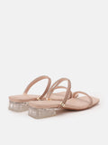 PAZZION, Rhya Embellished Strappy Open Toe Sandals, Almond