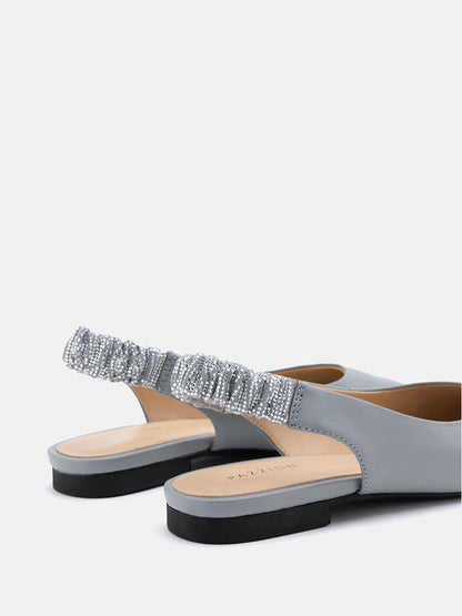 PAZZION, Rita Sparkle Slingback Flats, Grey