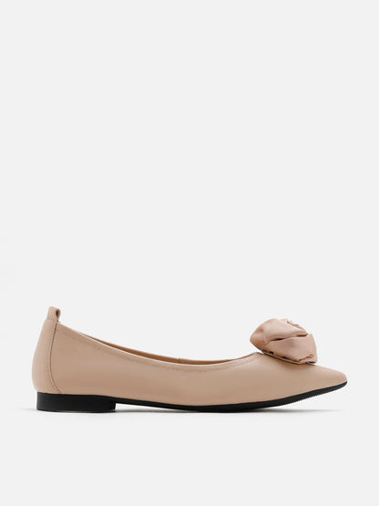 PAZZION, Rosalie Floral Point-Toe Flats, Almond