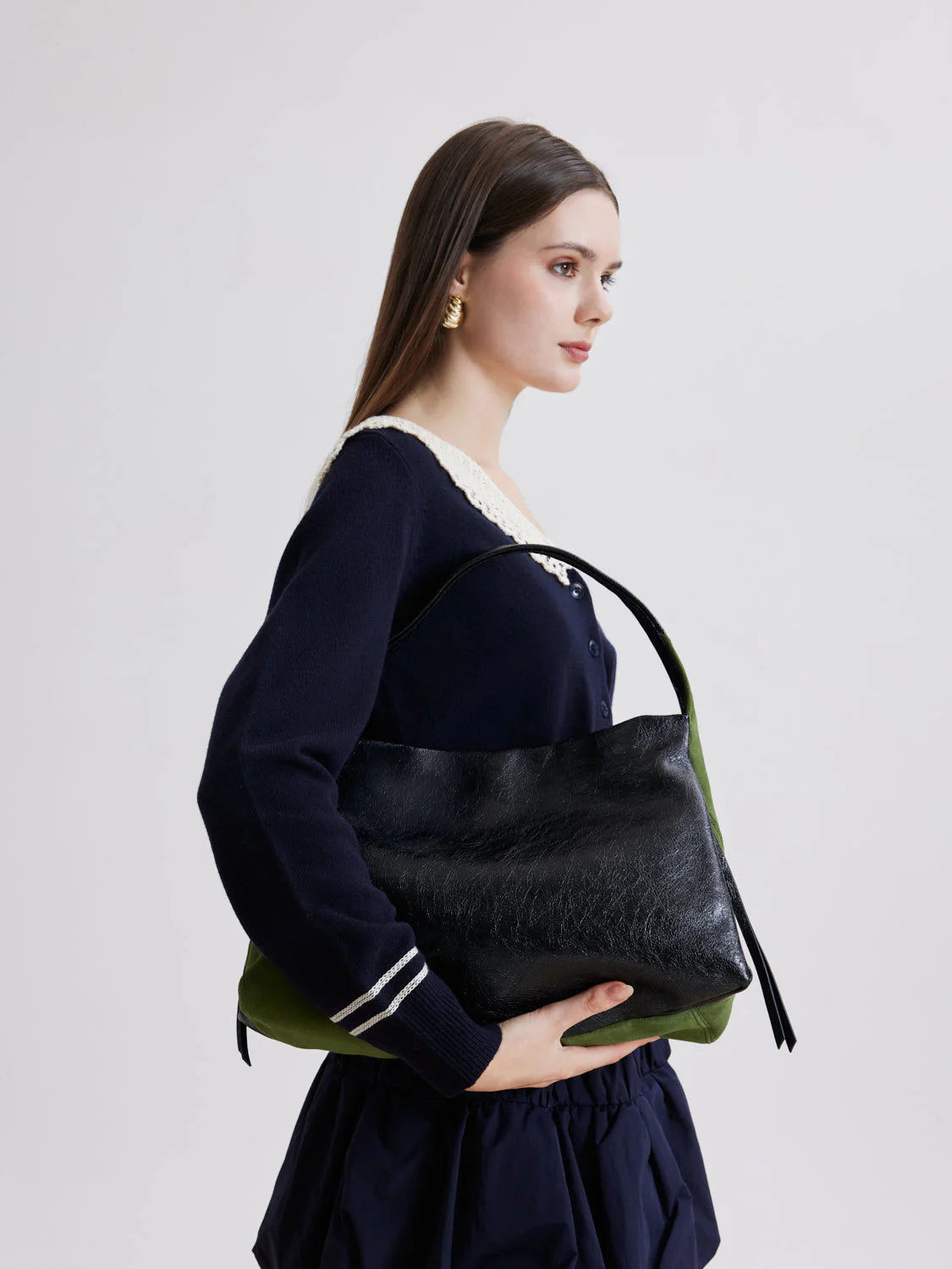 PAZZION, Rosamund Shoulder Bag, Black