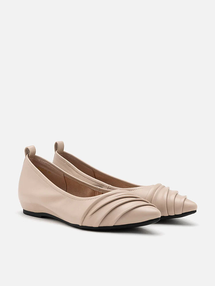 PAZZION, Rylee Ruched Detail Covered Flats, Pink