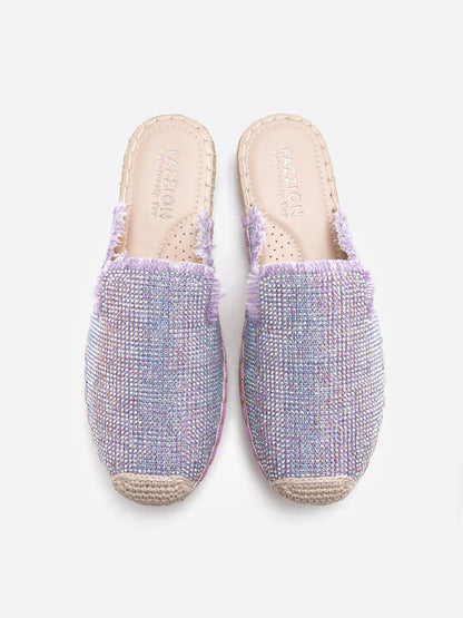 PAZZION, Saline Espadrille Mules, Purple