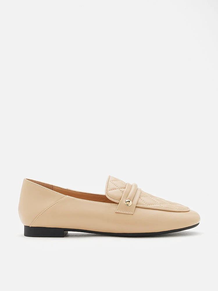 PAZZION, Sandra Quilted Loafers, Almond